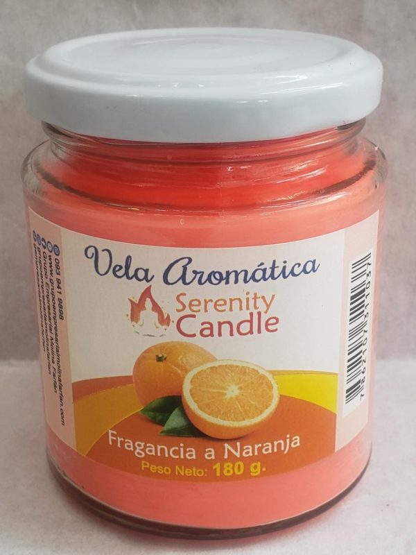 Velas Aromáticas Serenity Candle 180 g. Aroma de Naranja