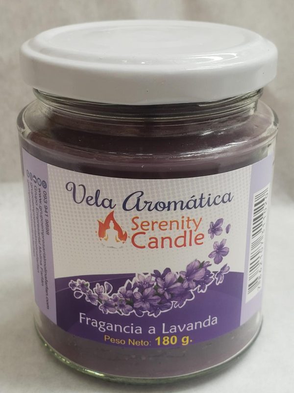 Velas Aromáticas Serenity Candle 180 g. Aroma de Lavanda
