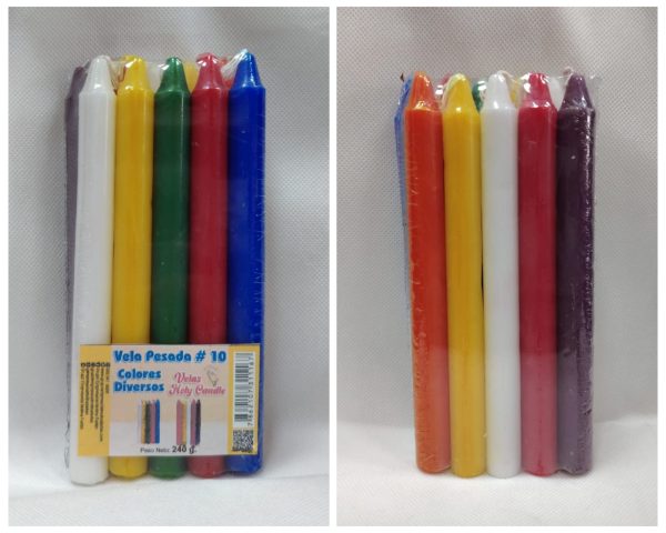 Paquete de Vela Pesada #10 Holy Candle Color Diversos en plástico transparente